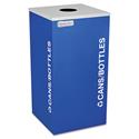 Kaleidoscope Collection Bottle/Can Recycling Receptacle, 24 gal, Steel, Royal Blue