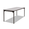 Maxx Legroom Wood Folding Table, Rectangular, 72" x 30" x 29.5", Gray/Charcoal