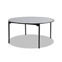 Maxx Legroom Wood Folding Table, Round, 60" x 29.5", Gray/Charcoal