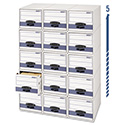 STOR/DRAWER STEEL PLUS Extra Space-Savings Storage Drawers, 10.5" x 25.25" x 5.25", White/Blue, 12/Carton