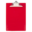Recycled Plastic Clipboard with Ruler Edge, 1" Clip Capacity, Holds 8.5 x 11 Sheets, Red