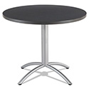 CafeWorks Table, Cafe-Height, Round, 36" x 30", Graphite Granite Top, Silver Base