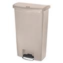 Streamline Resin Step-On Container, Front Step Style, 18 gal, Polyethylene, Beige