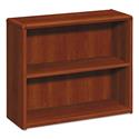 10700 Series Wood Bookcase, Two-Shelf, 36w x 13.13d x 29.63h, Cognac