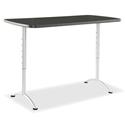ARC Adjustable-Height Table, Rectangular, 60" x 30" x 30" to 42", Graphite/Silver