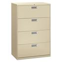 Brigade 600 Series Lateral File, 4 Legal/Letter-Size File Drawers, Putty, 36" x 18" x 52.5"
