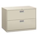 Brigade 600 Series Lateral File, 2 Legal/Letter-Size File Drawers, Light Gray, 42" x 18" x 28"