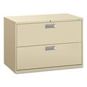 Brigade 600 Series Lateral File, 2 Legal/Letter-Size File Drawers, Putty, 42" x 18" x 28"