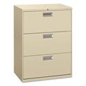Brigade 600 Series Lateral File, 3 Legal/Letter-Size File Drawers, Putty, 30" x 18" x 39.13"