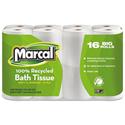 100% Recycled Two-Ply Bath Tissue, Septic Safe, 2-Ply, White, 168 Sheets/Roll, 16 Rolls/Pack