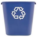 Deskside Recycling Container, Medium, 28.13 qt, Plastic, Blue