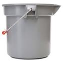 14 Quart Round Utility Bucket, Plastic, Gray, 12