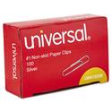 Paper Clips, #1, Nonskid, Silver, 100 Clips/Box, 10 Boxes/Pack