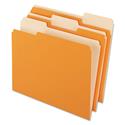 Interior File Folders, 1/3-Cut Tabs: Assorted, Letter Size, Orange, 100/Box