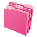 Interior File Folders, 1/3-Cut Tabs: Assorted, Letter Size, Pink, 100/Box