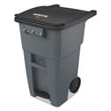 Brute Step-On Rollouts, 50 gal, Metal/Plastic, Gray