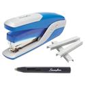 Quick Touch Stapler Value Pack, 28-Sheet Capacity, Blue/Silver