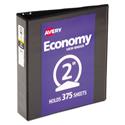 Economy View Binder with Round Rings , 3 Rings, 2" Capacity, 11 x 8.5, Black, (5730)
