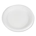 Hi-Impact Plastic Dinnerware, Plate, 6" dia, White, 1,000/Carton