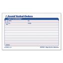 Avoid Verbal Orders Manifold Book, Two-Part Carbonless, 6.25 x 4.25, 50 Forms Total