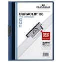 DuraClip Report Cover, Clip Fastener, Clear/Dark Blue, 25/Box