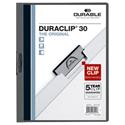 DuraClip Report Cover, Clip Fastener, 8.5 x 11,  Clear/Graphite, 25/Box