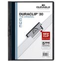 DuraClip Report Cover, Clip Fastener, 8.5 x 11, Clear/Black, 25/Box