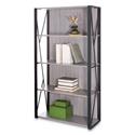 Mood Bookcases, Four-Shelf, 31.75w x 12d x 59h, Gray