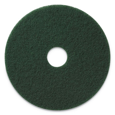 Scrubbing Pads, 14" Diameter, Green, 5/carton