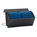 Handy File with Pockets, 21 Sections, Elastic Cord Closure, 1/2-Cut Tabs, Check Size, Black/Blue