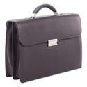 Milestone Briefcase, Fits Devices Up to 15.6", Leather, 5 x 5 x 12, Brown