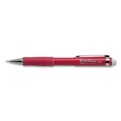 Twist-Erase III Mechanical Pencil, 0.7 mm, HB (#2), Black Lead, Red Barrel