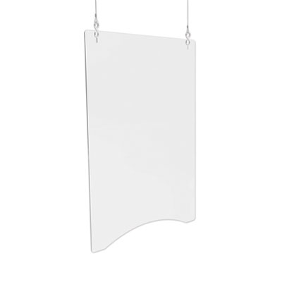 Hanging Barrier, 23.75" x 35.75", Acrylic, Clear, 2/Carton