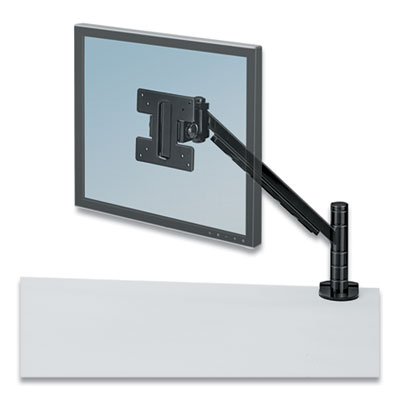Designer Suites Flat Panel Monitor Arm, 180 Degree Rotation, 45 Degree Tilt, 360 Degree Pan, Black, Supports 20 lb