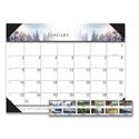 Recycled Full-Color Monthly Desk Pad Calendar, Nature Photography, 22 x 17, Black Binding/Corners,12-Month (Jan to Dec): 2024