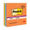 Pads in Energy Boost Collection Colors, 3" x 3", 90 Sheets/Pad, 24 Pads/Pack