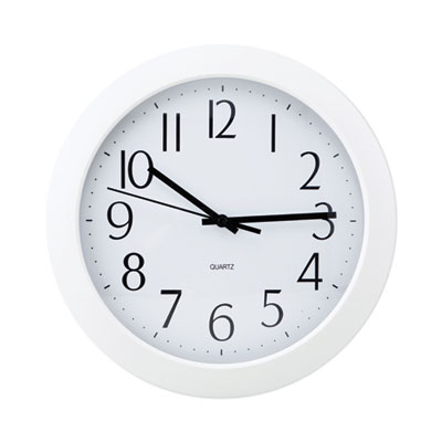 Whisper Quiet Clock, 12" Overall Diameter, White Case, 1 AA (sold separately)