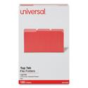 Deluxe Colored Top Tab File Folders, 1/3-Cut Tabs: Assorted, Legal Size, Red/Light Red, 100/Box