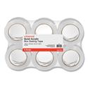 Quiet Tape Box Sealing Tape, 3" Core, 1.88" x 109 yds, Clear, 6/Pack