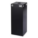 Public Square Recycling Receptacles, Can Recycling, 37 gal, Steel, Black