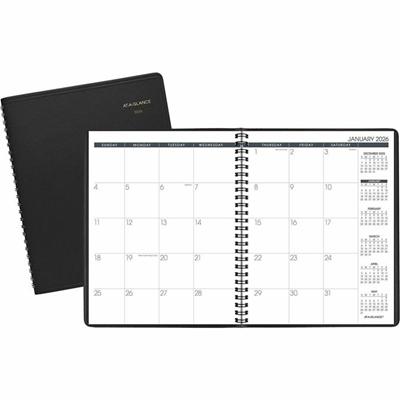 At-A-Glance Planner - Monthly - 1 Year - January 2026 to December 2026 - 1 Month Single Page Layout - 6 7/8" x 8 3/4" Sheet Size - Black Cover - Phone Directory, Perforated - 1 Each
