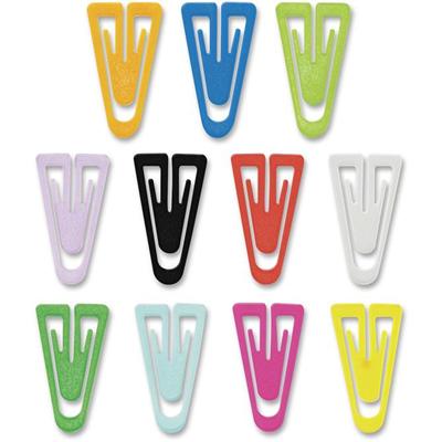 Gem Office Products Triangular Paper Clips - Medium - for Paper, File - Non-magnetic - Assorted - Plastic - 1 Box