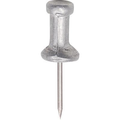 Gem Office Products Aluminum Pushpins - 0.50" Shank - 0.5" Diameter - for Notice - Silver - Aluminum - 1 Box