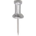 Gem Office Products Aluminum Pushpins - 0.50" Shank - 0.5" Diameter - for Notice - Silver - Aluminum - 1 Box