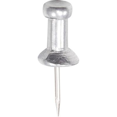 Gem Office Products Aluminum Pushpins - 0.4" Length x 0.2" Diameter - Silver - 1 Box
