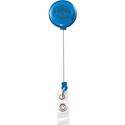Advantus Translucent Retractable ID Card Reel with Snaps - Vinyl, Nylon, Metal - Translucent Blue, Clear - 12 / Pack