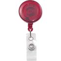 Advantus Translucent Retractable ID Card Reel with Snaps - Nylon, Metal - Translucent Red - 12 / Pack