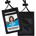 Advantus Vertical ID/Convention Neck Pouch - Vertical - Nylon - Black - 12 / Pack