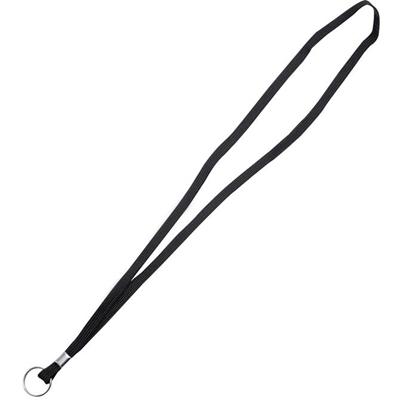 Advantus 36" Deluxe Lanyard with Key Ring - Ring Attachment - 36" Length - Black - Nylon, Cotton - 24 / Box