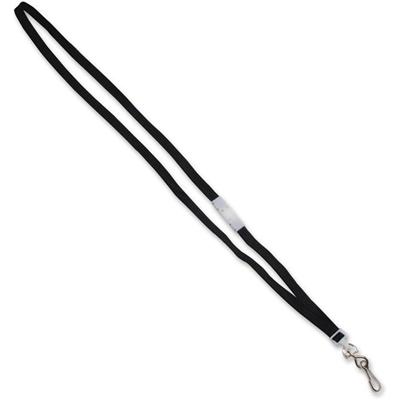 Advantus 36" Deluxe Breakaway Neck Lanyard with J-Hook - 36" Length - Black - Nylon, Metal - 24 / Box